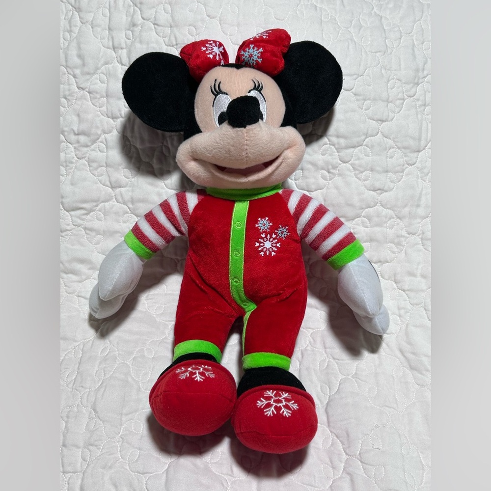 Disney 18" Minnie Mouse Holiday Christmas Pajamas Shoes Outfit Stuffed Plush